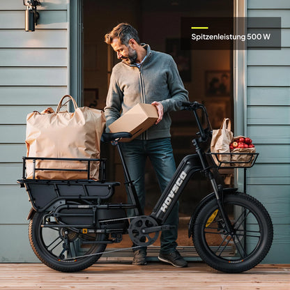 HOVSCO™ HovCart 20" Step-Thru Elektrisches Fat-Tire-Lastenfahrrad