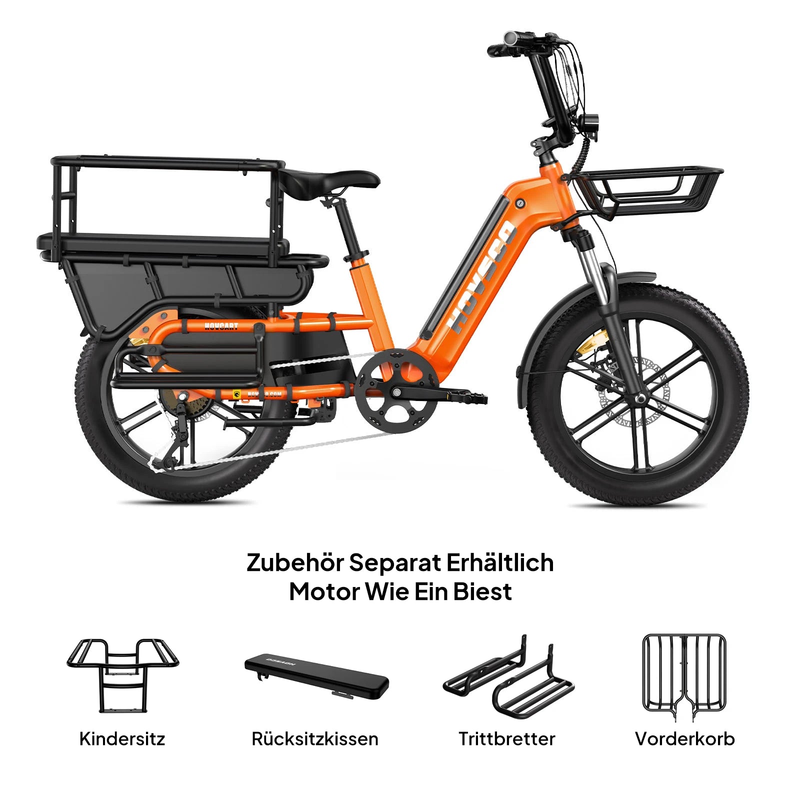 HOVSCO™ HovCart 20" Step-Thru Elektrisches Fat-Tire-Lastenfahrrad