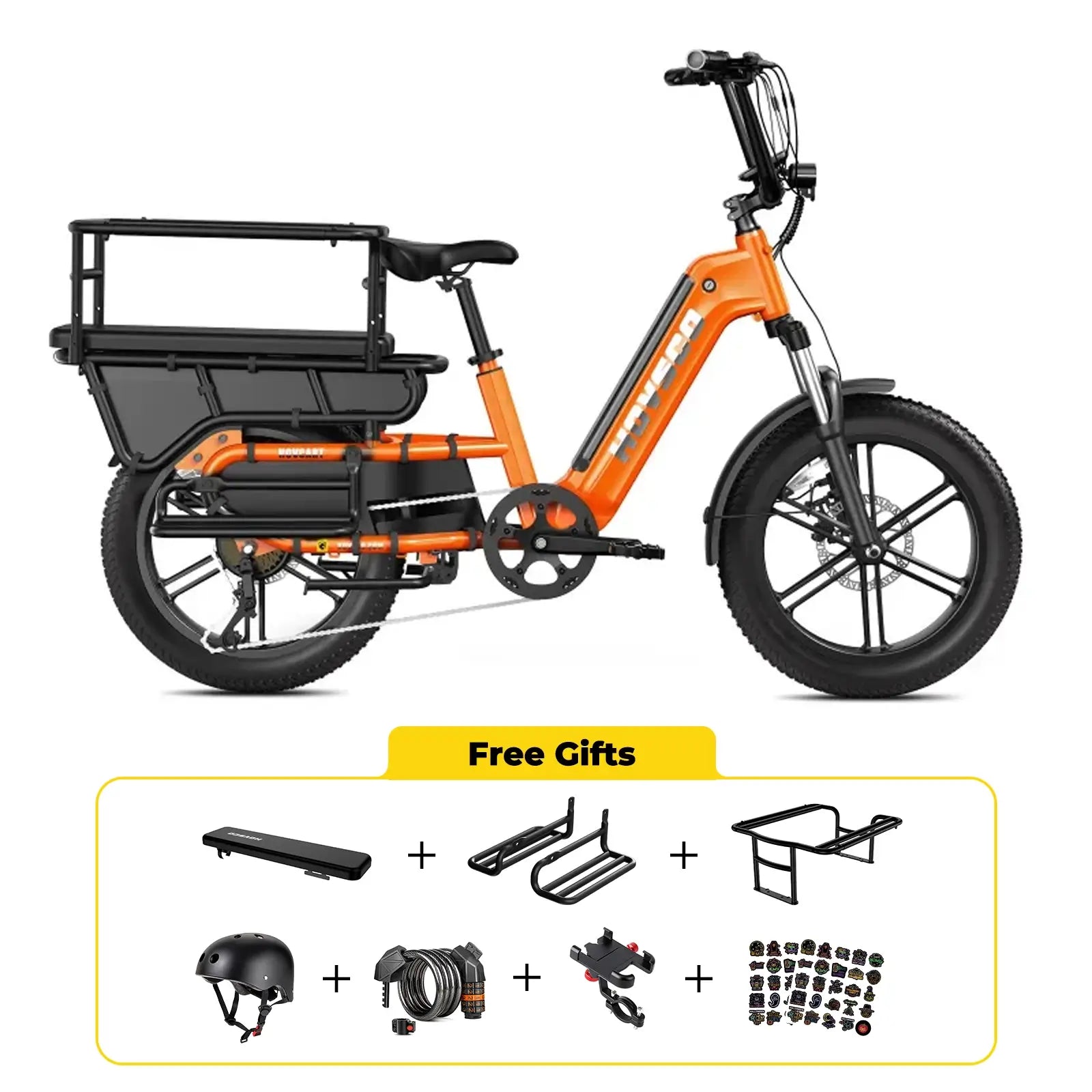 HOVSCO™ HovCart 20" Step-Thru Elektrisches Fat-Tire-Lastenfahrrad
